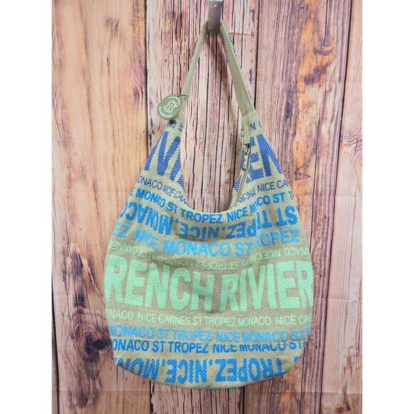 Robin Ruth French Riviera Blue & Green Tote Bag - Picture 2 of 5